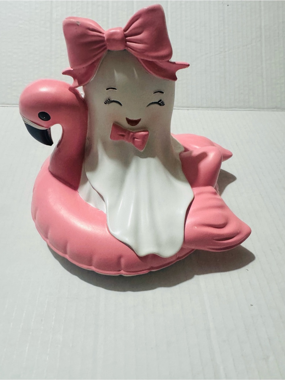 Ghost on Flamingo Float Halloween decor  BNWT